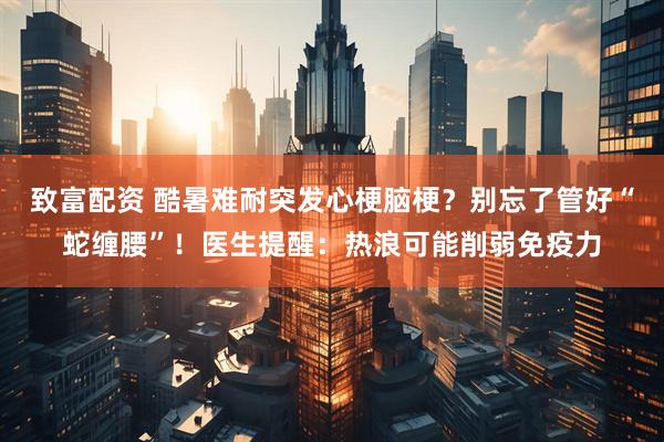 致富配资 酷暑难耐突发心梗脑梗？别忘了管好“蛇缠腰”！医生提醒：热浪可能削弱免疫力