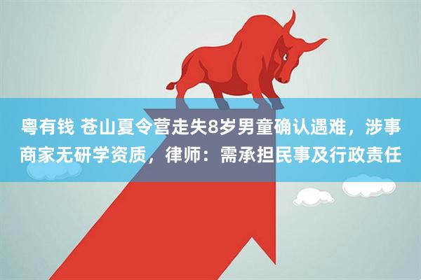粤有钱 苍山夏令营走失8岁男童确认遇难，涉事商家无研学资质，律师：需承担民事及行政责任